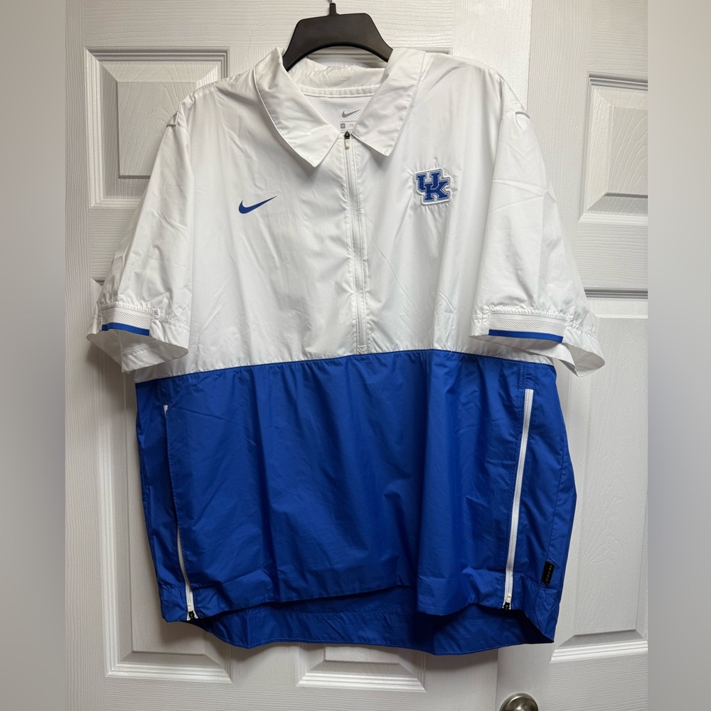 Nike Kentucky On Field White and Blue Half-Zip Jacket
